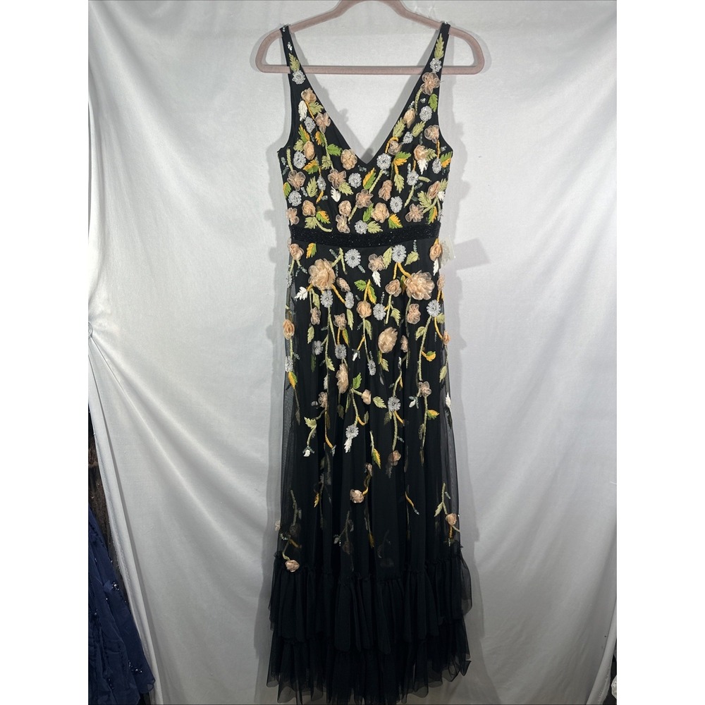 NWT Mac Duggal [ 4 ] 9171 Embellished Sleeveless V Neck‎ A Line Gown Black J1641 - Picture 9 of 14